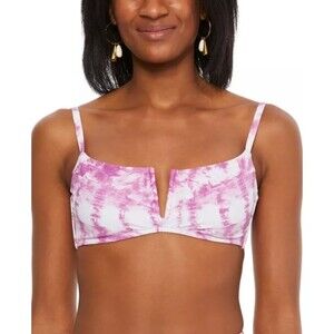 NWT NWT Bar III Summer Stripes V-Wire Bikini Top XS Tie D Tie Dye Purple Fuchsia
